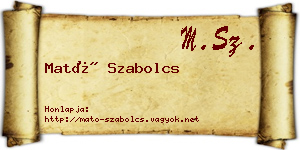 Mató Szabolcs névjegykártya